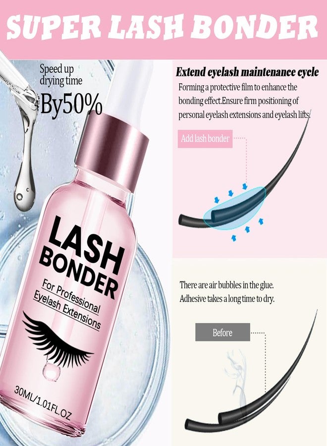 QUKLOGEN Lash Glue Primer Super Lash Bonder for Eyelash Extensions Kit Instant Cure Adhesive Companion Lash Glue Remover 6IN1 Professional Use Only Lash Extension Supplies with Tweezers Applicator - Image 5